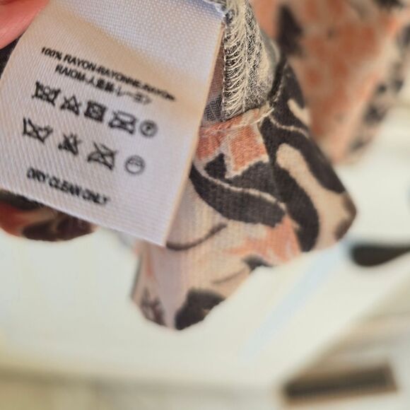 Free People Tallula Mini Dress XS White Mixed Print Boho V-Neck Long Sleeve - Picture 11 of 15